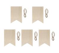 Veemoon 5 Pièces Plaque en Bois à Suspendre Panneau en Bois Inachevé Beige, Accessoires Diy, à Peindre, Décoration à Suspendre, pour Vitrine et Porte