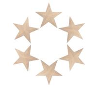 Veemoon 6 Pièces Applique Décorative Étoile en Bois Khaki, Style | Détail Sculpté à Main, Entretien Simple, pour Études et Espaces Intérieurs, Finition Décorative