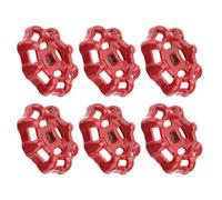 Veemoon 6 Pièces Volant en Fer Rouge pour Vanne à Tige Carrée 6x6 Mm, Poignée Extérieure Ronde, Fonctionnement sans Outil, pour Secteurs Chimiques et Approvisionnement en Eau