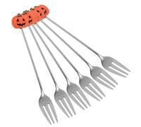 Veemoon 6pièces Fourchettes Acier Inoxydable Halloween De Couverts à Dessert Citrouille Pour Décoration De Table Fête De Halloween