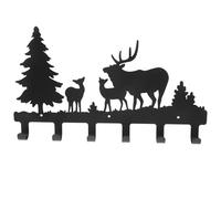 Veemoon Accroche Créative Murale en Fer Noir 40x23cm pour Vêtements | Décoration Murale, Forme Cerf Forêt, Usage Maison ou Patio, pour Chapeaux et Manteaux, Style Unique