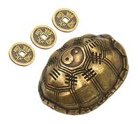 Veemoon Alliage de Zinc Jeu de Divination, Feng Shui Carapace de Tortue | Ornement Doré Compact, Style Chinois Traditionnel, Objet Portable pour Autel Bouddhiste, Table, Contemplation ou Nouvel An