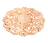 Veemoon Applique en Bois Sculpté Rond 15cm pour Décoration de Portes Style Vintage Facile à Peindre