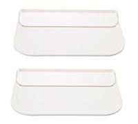 Veemoon Blanc Étagère Murale Pliante Lot de 2, en PP, pour Balcon et Salon | Bords Arrondis, Cadre Renforcé, Capacité de Charge Élevée, Rangement Net, Style Simple et Soigné