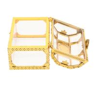 Veemoon Boîte Trésor Transparente Dorée Petite Taille pour Bonbons et Bijoux, Coffret de Rangement Polyvalent pour Fête, Mariage et Décoration de Dessert, Étui Présent Unique