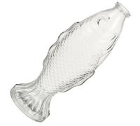 Veemoon Bouteille Décorative En Verre En Forme De Poisson Avec Bouchon De Liège 10.2X4X2.8 Pouces Vase Transparent Pour Maison Bureau Décoration