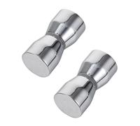 Veemoon Bouton Rond Double Face Argenté 2 Pièces, pour Porte en Verre | Prise Confortable, Alliage D’aluminium Poli, Remplacement Pratique, Fixation à Trou Unique, Salle D’eau Moderne