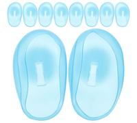 Veemoon Cache-oreilles Confort et Sécurité en Silicone Bleu pour Teinture Capillaire, Protection Anti-taches Réutilisable, 5 Paires pour Salon de Coiffure Pendant Soins Capillaires