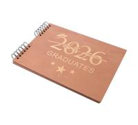 Veemoon Cahier de Fin D'études 2026 en Papier, Journal Souvenir | Couverture Bois, Impressions Solide, Léger et Portable, pour Voyages et Fêtes de Classe
