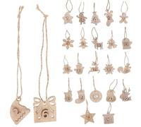 Veemoon Calendrier de Noël Bois Chiffres à Suspendre Décorations DIY Numérotées pour Compte à Rebours Étiquettes Pendantes pour Sapin Déco Intérieure Festive