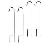 Veemoon Crochets en Fer Noir Design Rustique Lot de 4 Multi-usages Supports Robustes Facile à Nettoyer pour Jardin et Extérieur pour Pots de Fleurs et Lampadaires
