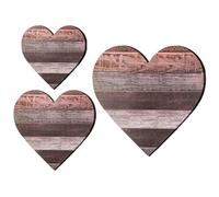 Veemoon Décorations Murales Pratique et Créative de Cœur Marron en Bois Lot de 3 pour Décoration Intérieure pour pour Salon et Chambre à Coucher