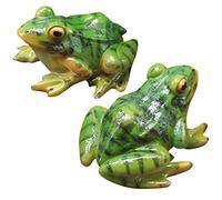Veemoon Figurine décorative escargot 2 - Figurine grenouille 3D - Mini statue de jardin - Accessoire d'extérieur pour jardin féerique - Pot de fleurs - Décoration artistique - Grenouilles
