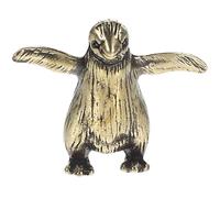 Veemoon Figurine Miniature de Pingouin en Laiton Doré, Sculpture Vintage Élégante pour Décoration de Maison et Étagère, Résistant aux Dommages, Ornement Polyvalent