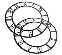 Veemoon Horloge Murale Miroir Ronde en Acrylique Noir 2pcs Chiffres Romains Autocollants, Design Élégant et Installation Facile pour Décoration Intérieure D'hôtel ou Maison