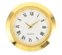 Veemoon Insert de mini-horloge 37 mm, cadran rond en alliage à quartz, | Mouvement à quartz à cadran romain - Pile bouton incluse, de rechange pour objets en bois ou en cristal