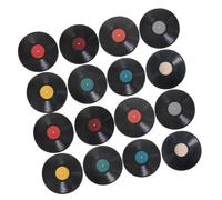 Veemoon Lot de 16 Stickers Muraux Disques Vinyle Rétro en Pvc, Décoration Murale Intérieure Vintage pour Café, Bar et Soirées Musicales, Format 24,5 X 24,5 Cm, Résistant et Décoratif