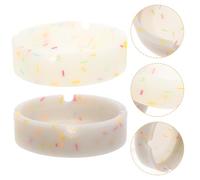 Veemoon Lot de 2 Cendriers Décoratifs de Bureau en Silicone Lumineux, Grosse Capacité, Design Rond et Créatif, pour Diverses Occasions