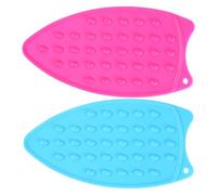 Veemoon Lot de 2 tapis en silicone pour repose-fer à repasser - Résistants à la chaleur, antidérapants, plus épais et dotés d'un trou de suspension pour protéger votre table pendant le