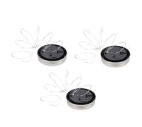 Veemoon Lot de 3 Guirlandes Lumineuses Solaires D’extérieur 20led 2m Lampe Solaire Jardin en Pot Blanc Éclairage Décoratif pour Balcon Terrasse et Fête Énergie Autonome