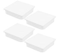Veemoon Lot de 4 Capuchons de Poteau Carrés en Abs Blanc, Installation Facile, Protection L’eau Débris pour Clôture et Garde-corps