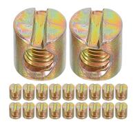 Veemoon Lot de 50 goujons fendus en croix avec écrous cylindriques, M6 x | Écrous métalliques à enfoncer au marteau, fixations de rechange pour têtes de lit superposées, berceaux, chaises et