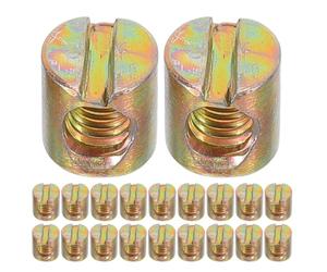 Veemoon Lot de 50 goujons fendus en croix avec écrous cylindriques, M6 x | Écrous métalliques à enfoncer au marteau, fixations de rechange pour têtes de lit superposées, berceaux, chaises et