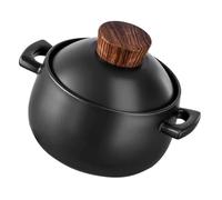 Veemoon Marmite en Céramique 2,5l Cocotte Réutilisable Pot en Terre Cuite Résistante Haute Température Cuisine Maison Cuisson Gaz Feu Ouvert avec Couvercle Usage Familial