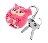Veemoon Mini Cadenas Hibou en Métal et Silicone, Robuste et Multifonctionnel, pour Casier, Boîte à Bijoux et Voyage, Style Créatif et Mignon Rose