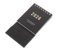Veemoon Mini Calendrier de Bureau 2026 en Papier Noir, Planning Quotidien | Calendrier de Table Vertical, Prise de Notes Facile, Usage Bureau et Table de Chevet, Style Minimaliste