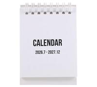 Veemoon Mini calendrier de poche 2027, calendrier de bureau à rabat avec reliure à double spirale métallique - Agenda mensuel pour bureau, école et étudiants, planification quotidienne (blanc)