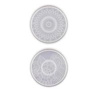 Veemoon Moule à sous-Verres en Silicone 2 Pcs pour DIY Résine Époxy, Rond, Facile à Nettoyer, Surface Lisse, pour Artisanat