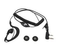 Veemoon Oreillette Professionnelle 2 Broches avec Micro Haute Sensibilité | Tube Acoustique Ergonomique, du Bruit, Structure Traction, Plastique Alliage Noir