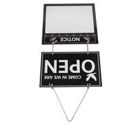 Veemoon Panneau de Porte Résistant à L'usure Noir Effaçable Recto Verso pour Salon de Beauté ou Centre, Panneau Multifonctionnel Ouvert Fermé en Bois Décoratif
