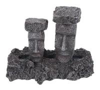 Veemoon Petite Statue Moai Décorative pour Aquarium en Résine Noire | Sculpture Minimaliste, Compacte et Légère, Finition Soignée, pour Décoration de Bassin et Crémaillère