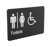 Veemoon Plaque Signalétique Toilette Autocollante Unisexe Indicateur Wc Accessible pour Bureaux Signe de Direction pour Toilettes Handicaps