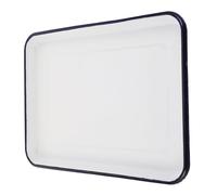 Veemoon Plateau de Cuisson Rectangulaire en Émail Blanc Vintage Multifonctionnel pour Présentation Alimentaire Cuisine ou Pâtisserie