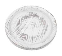 Veemoon Plateau Décoratif Rond en Bois Blanc Rustique Finition Artisanale, Porte-Bougie Confortable pour Décoration de Table Lors de Rassemblements et Noël