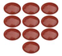 Veemoon Plateaux pour Pots de Fleurs Ovales Rouges en Plastique 10 Pièces | Base de Pot de Jardin, Simple et Pratique, pour Bonsaï, Aide au Déplacement la Collecte D’eau