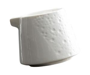 Veemoon Pot à lait en céramique 225 ml, pichet à sauce multifonction pour café et thé, petit pot à lait ergonomique blanc avec bec verseur, accessoire barista pour latte et sirop