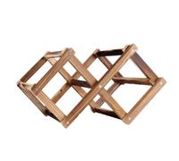 Veemoon Présentoir à Vin en Bois Marron Pliable Design Géométrique Solide pour Rangement Pratique de Bouteilles sur Balcon Espace Professionnel