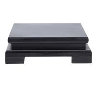 Veemoon Présentoir en Bois Massif Noir 20 Cm X 4,3 Cm Base Carrée pour Théière, Support de Vase Décoratif et Rehausseur D’aquarium, Porte-pot Polyvalent pour Décoration Intérieure