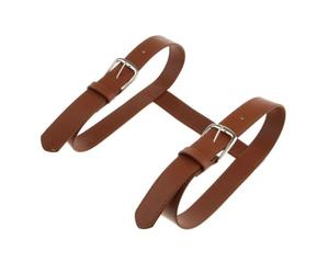 Veemoon Sangle de Tapis en PU Cuir Marron pour Fête, Ceinture de Reliure Pratique pour Tapis de Yoga et Couverture de Pique-niques Parc