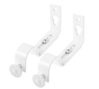 Veemoon Support de Tringle à Rideaux Blanc en Métal Vintage, Lot de 2 Pièces, Facile à Installer, Compatible Tringles de 18 à 22 Mm pour Fixation Solide