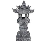 Veesper Lantern de pagode Japonaise 4.8x4.8x12 Pouce étanche Statue en Pierre à énergie Solaire pour la Cour de Jardin, décor Jardin Japonais en Plein air et Ornement Paysage Zen