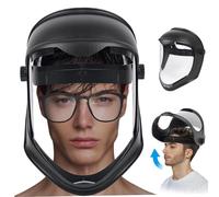 Veesper Masque facial complet anti-buée coupe-vent, protection faciale réglable et respirante en PC et résistant à la température pour le travail en extérieur, le bricolage, le cyclisme