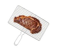 Veeteah Grill Panier | Acier Inoxydable Taille - Panier légumes pour Barbecue | pour Poissons crevettes Viande Fruits de mer extérieur Camping Jardin Pique-Nique