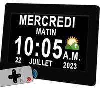 Véfaîî Amélioré 19 Alarmes Horloge Numérique, Automatique de L’Heure D’été, Réveil Murale Silencieux avec 20 Rappels Personnalisés pour Les Adultes et Les Enfants et la maladie d'Alzheimer