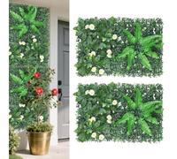 VeftBltrem Lot de 2 panneaux de plantes artificielles - 60 x 40 cm - Haie artificielle pour balcon et jardin avec feuilles réalistes - Plantes artificielles pour l'intérieur et l'extérieur