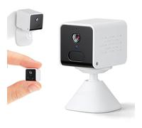 VeftBltrem Mini caméra de surveillance 2K plug-in pour intérieur, caméra de surveillance Wi-Fi intérieure pour transmission en direct, application téléphone portable, caméra WiFi vision nocturne avec